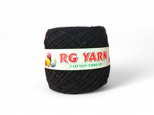 3 Ply Cotton Yarn Shade - Black (Weight - 100g)