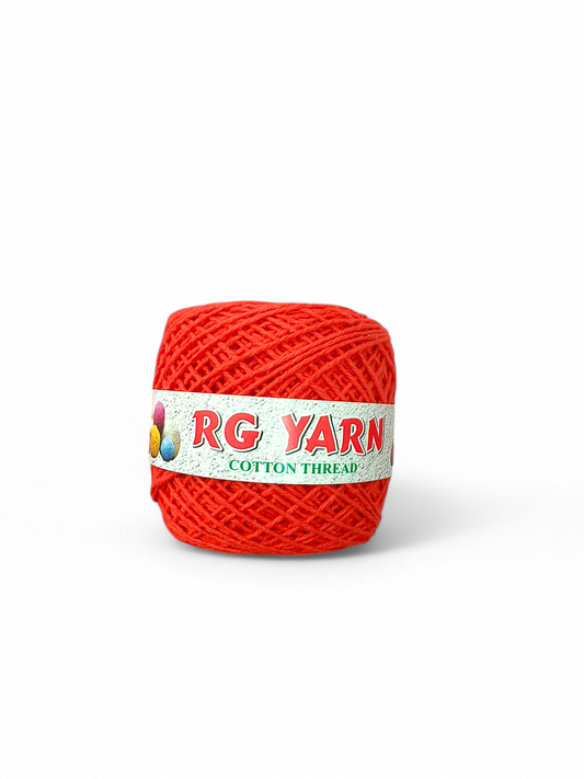 3 Ply Cotton Yarn Shade - Dark Orange (Weight - 100g)